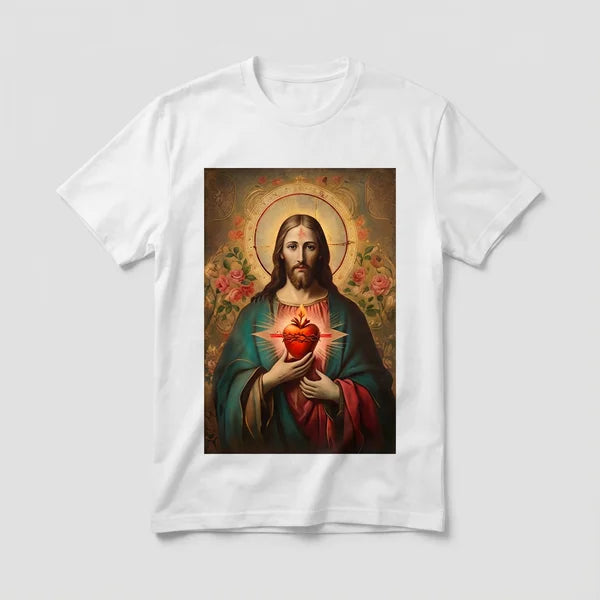Remera con diseño del Sagrado Corazón