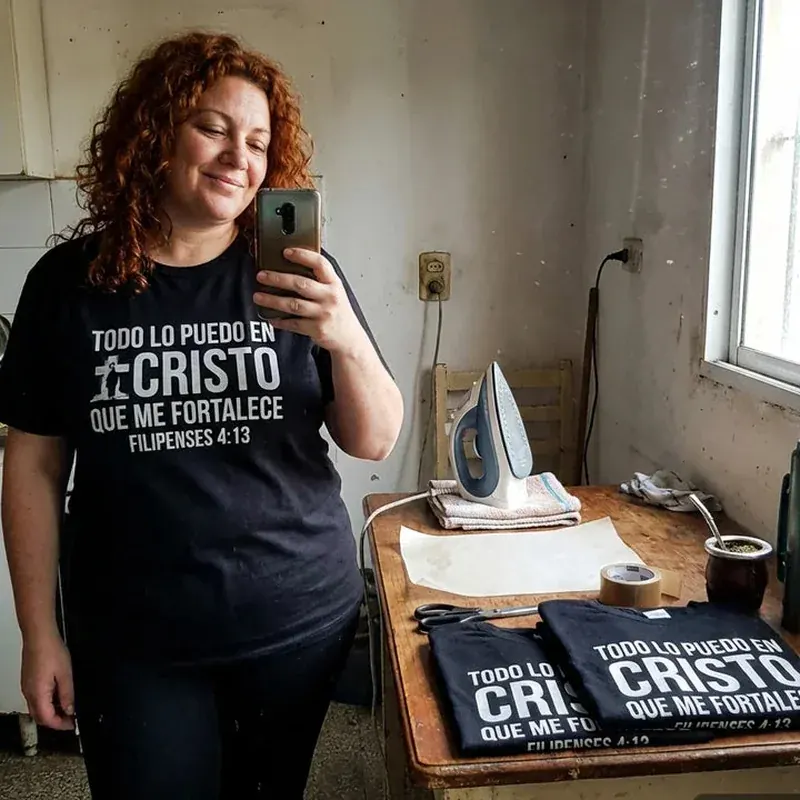 Tanda de remeras estampadas con el mismo diseño