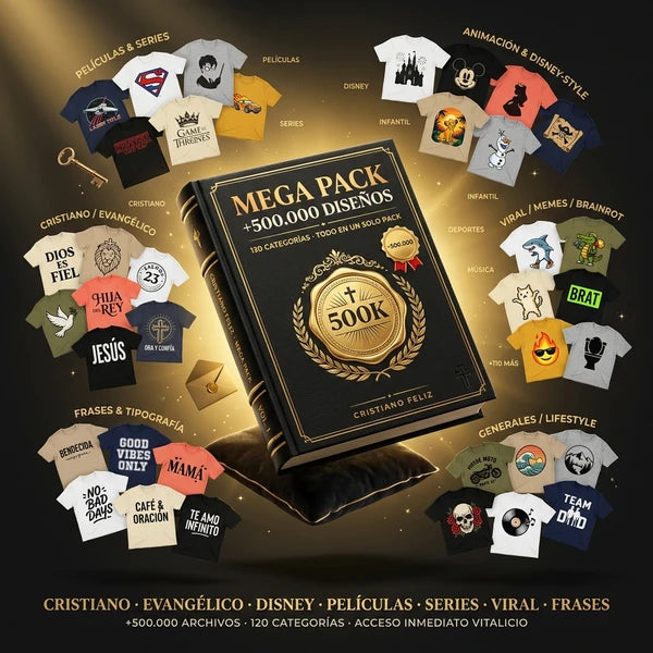 MEGA PACK: +500.000 Diseños (+120 Categorías)
