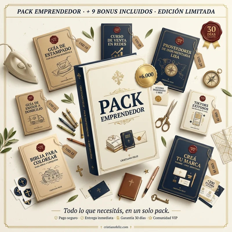 [9x1] +3000 Diseños Cristianos + 8 Bonus de Regalo (Pack EMPRENDEDOR)